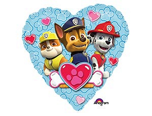 A Шар (18''/46 см) Сердце, Щенячий Патруль, Голубой, 1 шт. в уп.