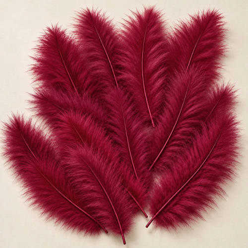 Перья, Малиновый, 12-15 см, 50 шт.