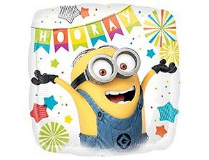 A Шар (18''/46 см) Квадрат, Миньоны на вечеринке, 1 шт. в уп.
