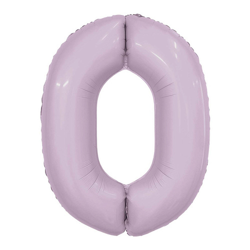 Шар (40''/102 см) Цифра 0, Slim, Орхидея, 1 шт. в уп.