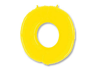 G Шар (40"/102 см) Цифра 0, Желтый, 1 шт. в уп.