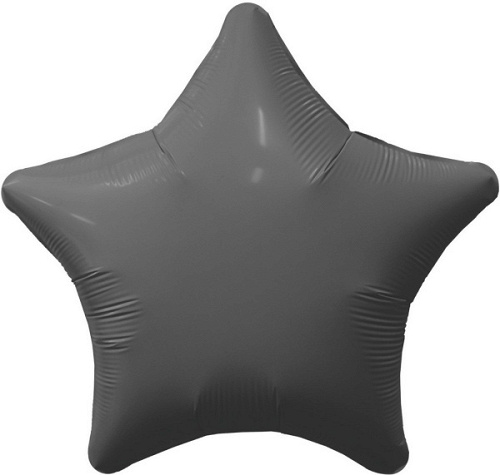 Шар (19"/48 см) Звезда, Графит, 1 шт.