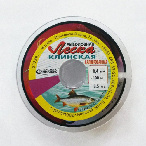 Леска (0,4 мм*100 м) на катушке, 1 шт.