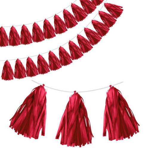 Гирлянда Тассел, Красная, 35*12 см, 10 листов.