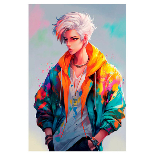 Открытка "Аниме, парень"