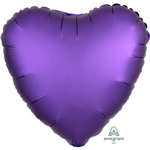 A Шар (18"/46 см) Сердце, Purple, Сатин. 1 шт.