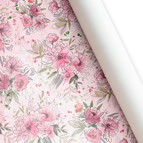 Бумага подарочная "Пионы" / листы