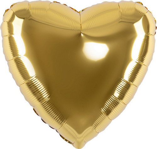 Шар (32''/81 см) Сердце, Золото, 1 шт. в уп.