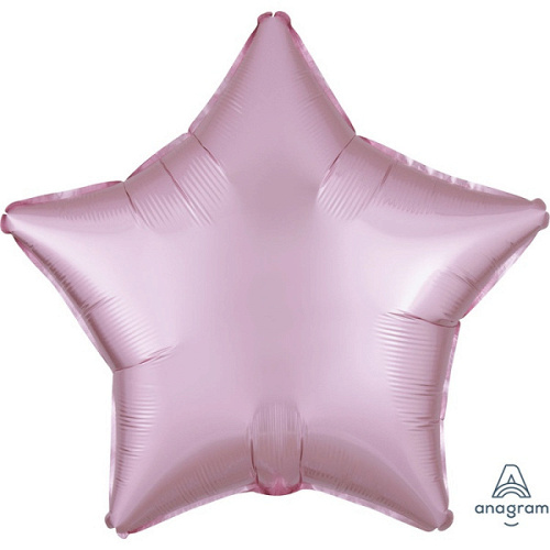 A Шар (19"/48 см) Звезда, Pink, Сатин, 1 шт.