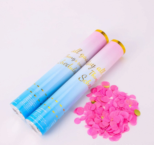 Пневмохлопушка, Конфетти розовый, 30 см, 1 шт.