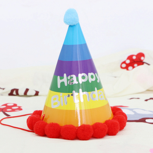 Колпак, Happy Birthday, Яркий, 1 шт.
