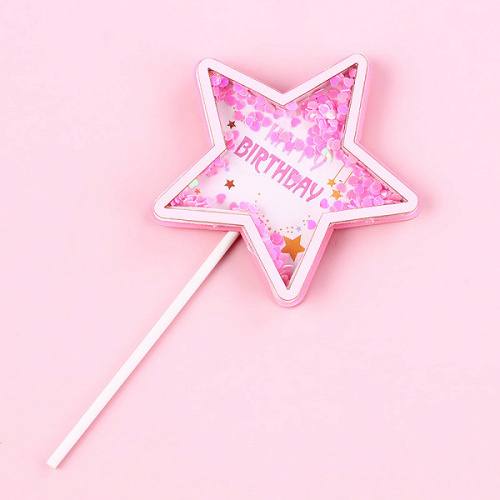 Топпер, HAPPY BIRTHDAY, Звездочка, 1 шт.