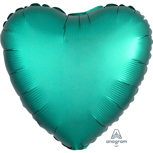 A Шар (18"/46 см) Сердце, Jade, Сатин, 1 шт.