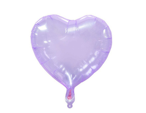 Шар (18"/46 см) Сердце, Сиреневый, Кристалл, 1 шт.