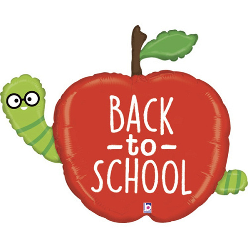 Б Шар (23"/65 см) Фигура, BACK TO SCHOOL, Яблоко, 1 шт. в уп.