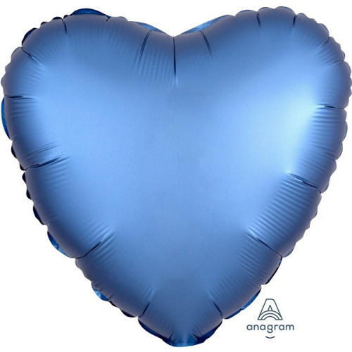 A Шар (18"/46 см) Сердце, Azure, Сатин, 1 шт.